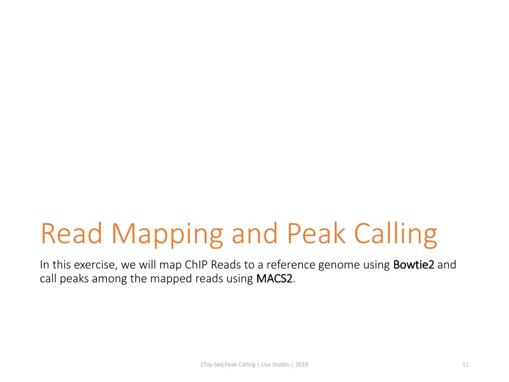 read mapping and peak calling