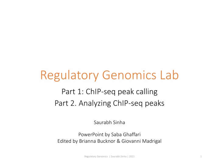 regulatory genomics lab