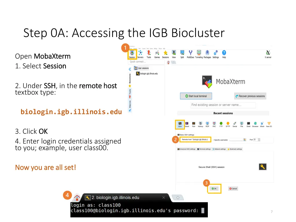 step 0a accessing the igb biocluster