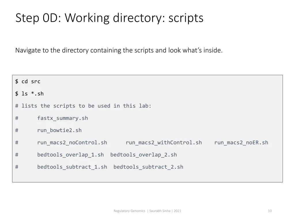 step 0d working directory scripts