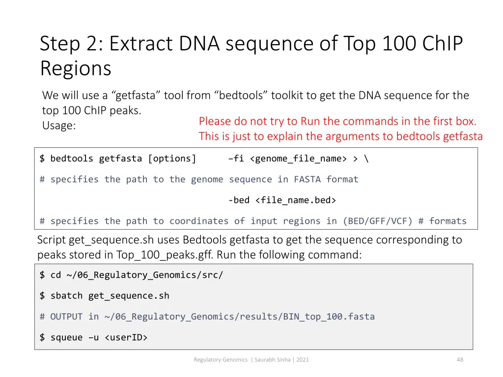 step 2 extract dna sequence of top 100 chip