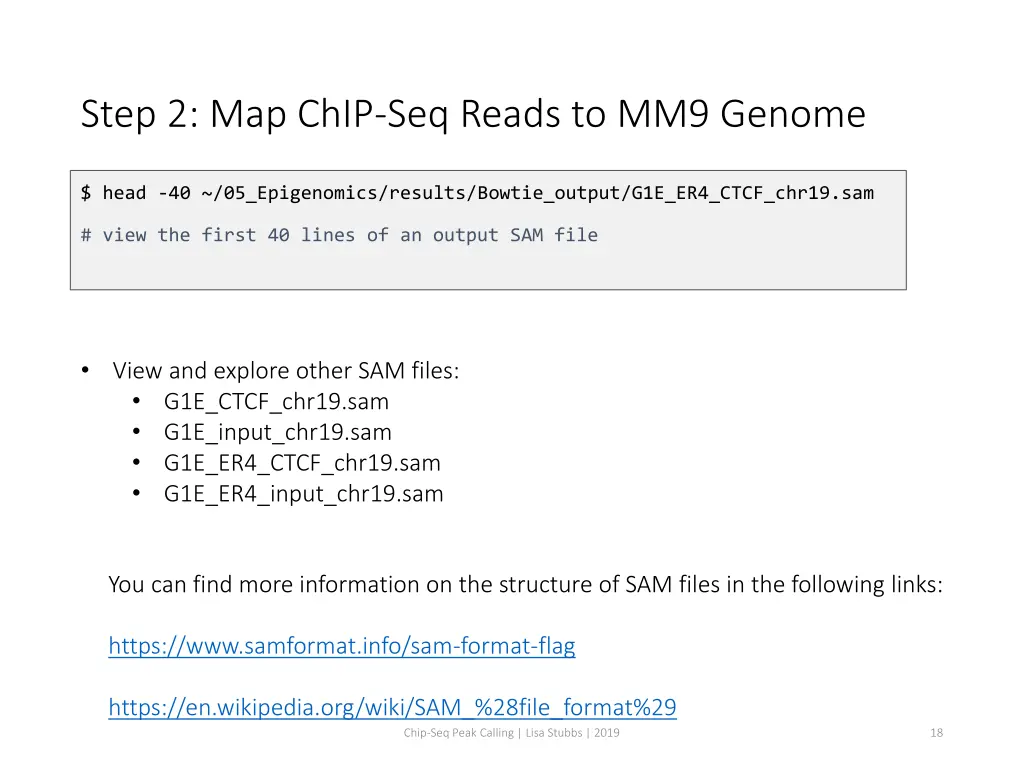 step 2 map chip seq reads to mm9 genome