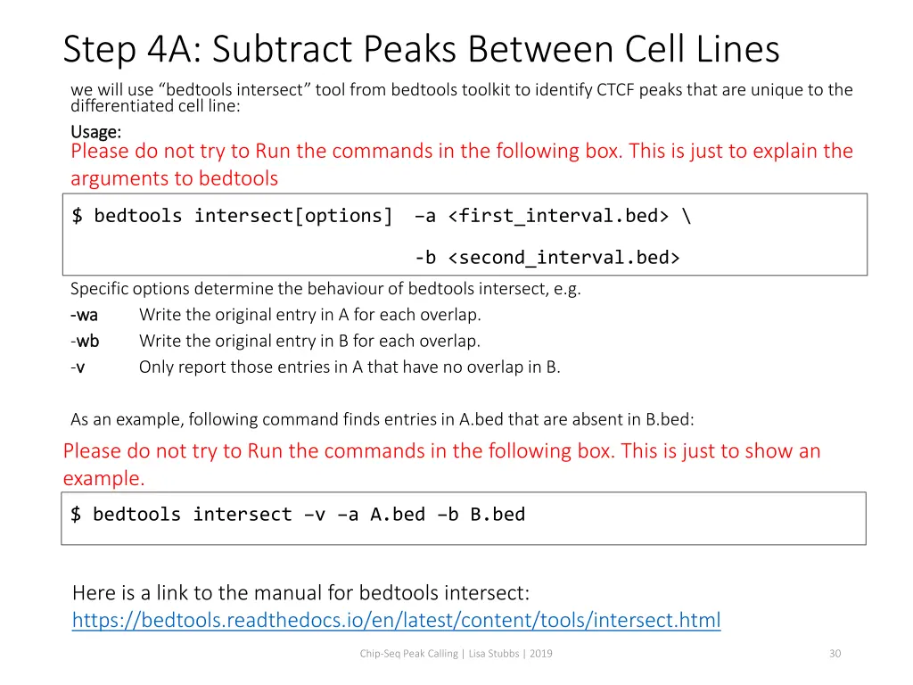 step 4a subtract peaks between cell lines we will