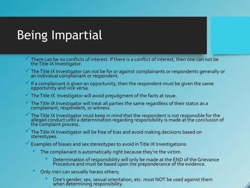 being impartial