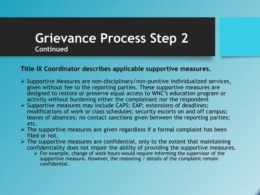 grievance process step 2 continued