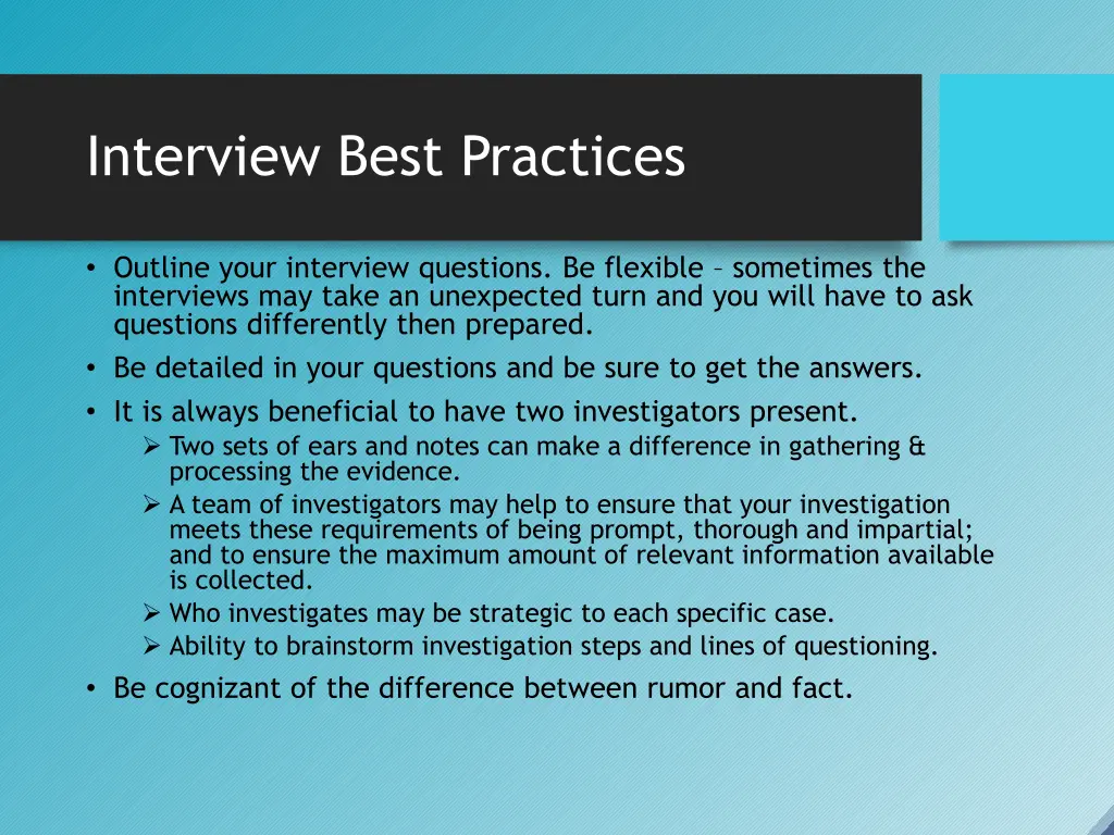 interview best practices