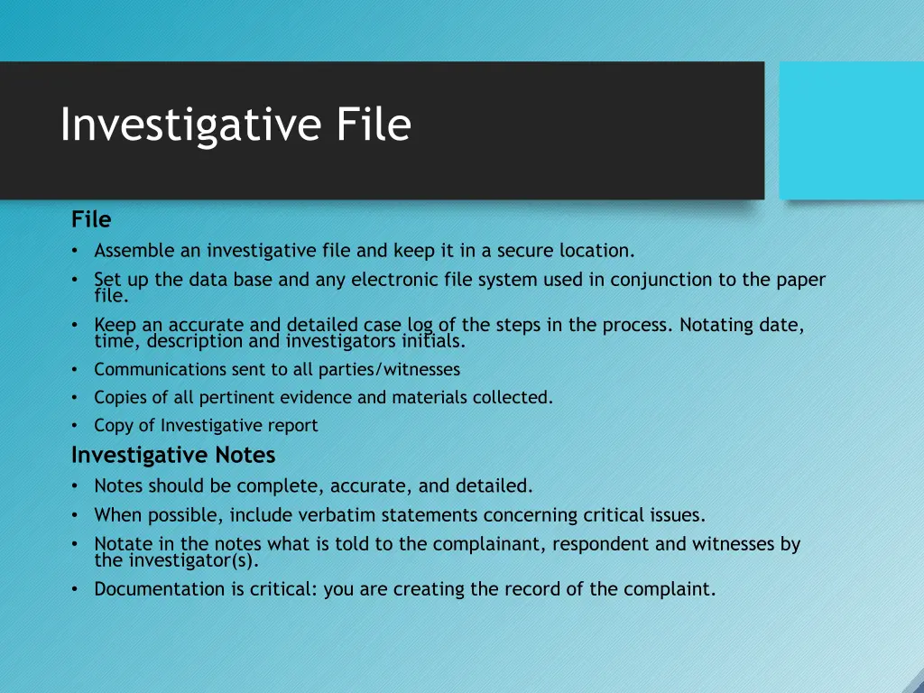 investigative file