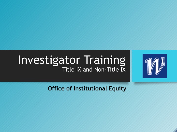 investigator training title ix and non title ix
