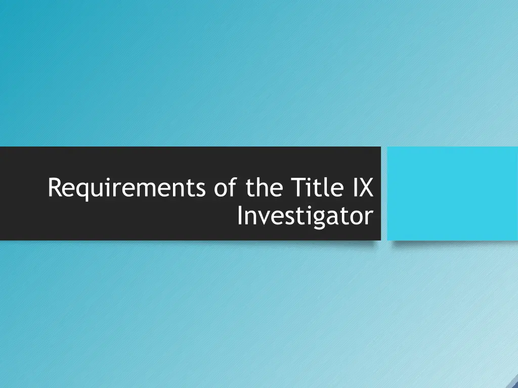 requirements of the title ix
