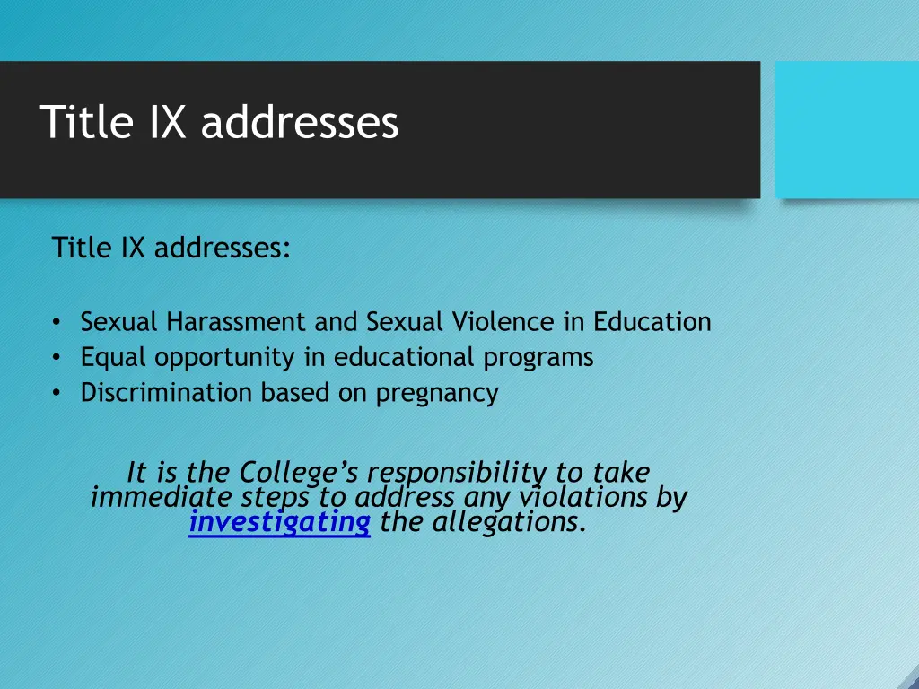 title ix addresses