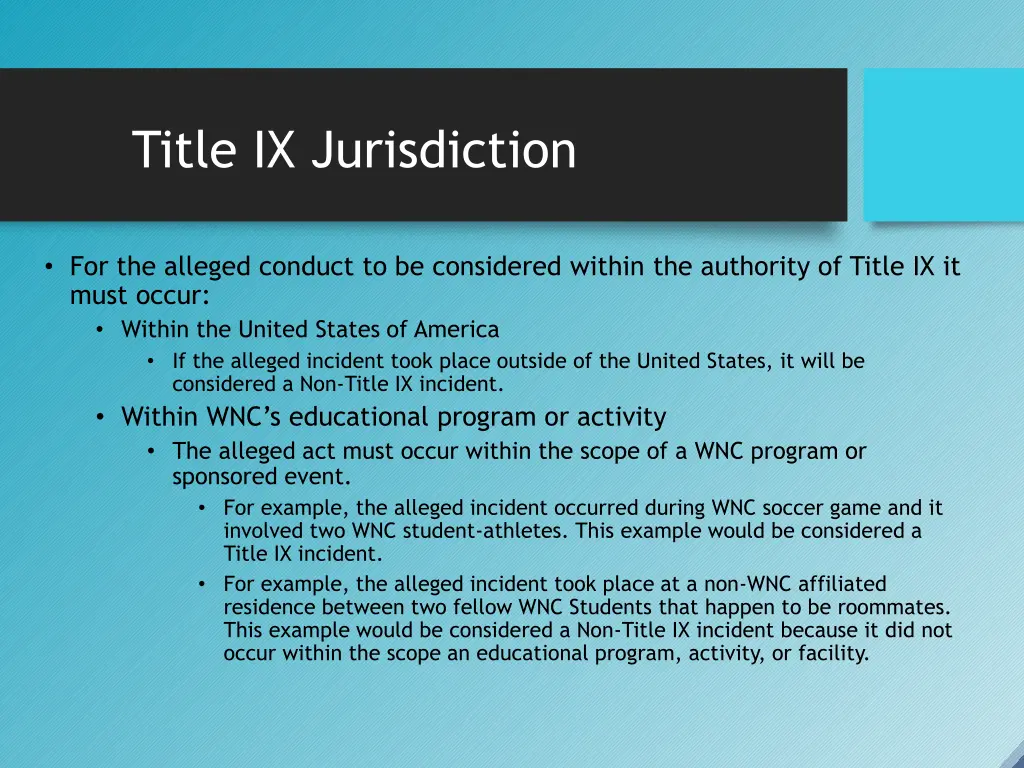 title ix jurisdiction