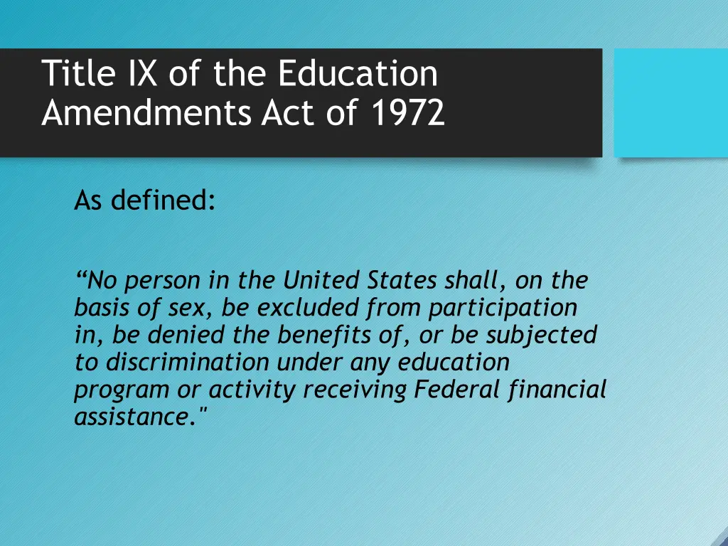 title ix of the education amendments act of 1972