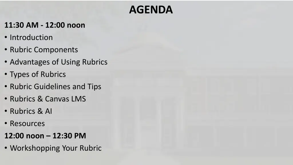 agenda