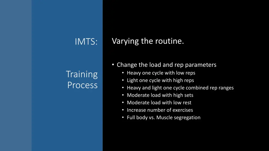 varying the routine 1