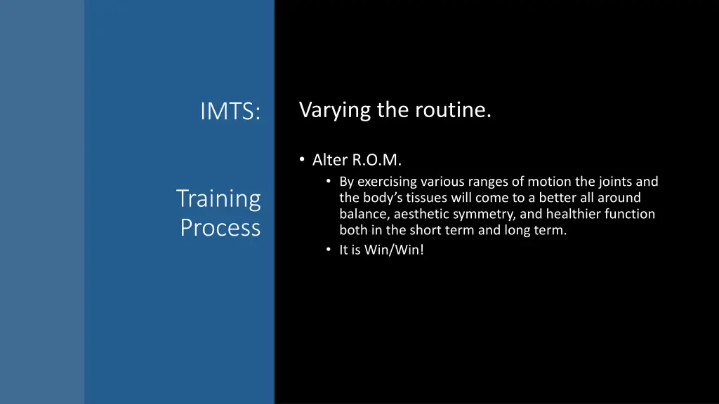 varying the routine 4