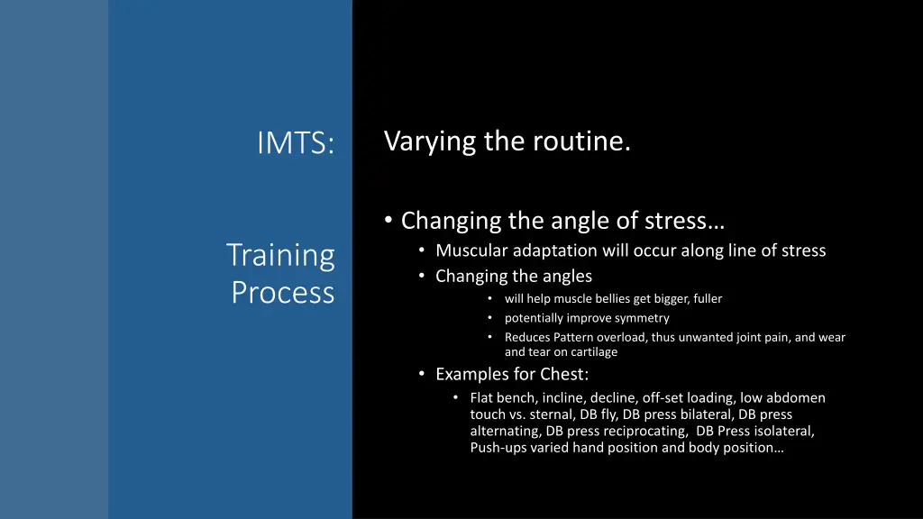 varying the routine