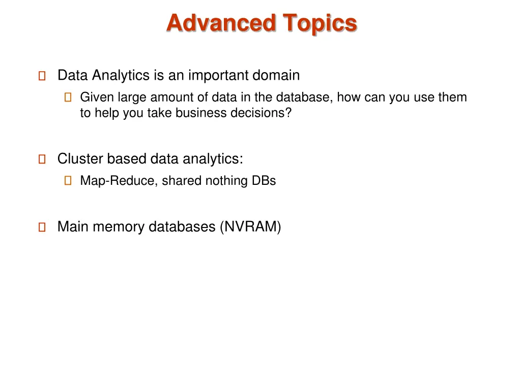advanced topics
