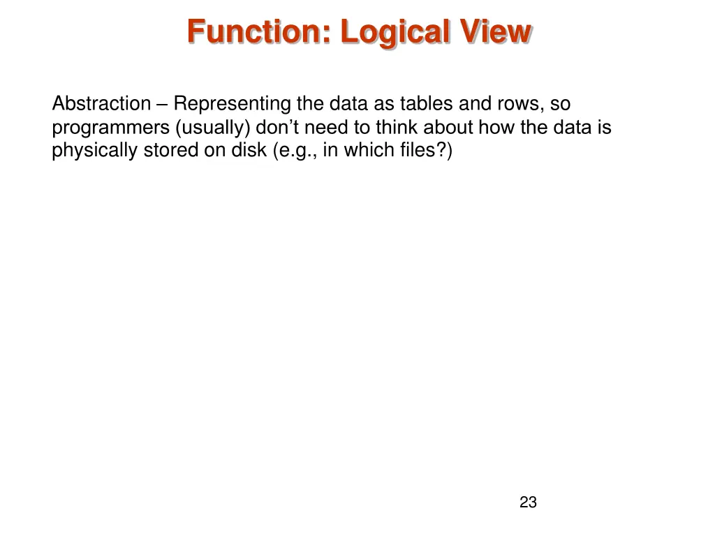 function logical view