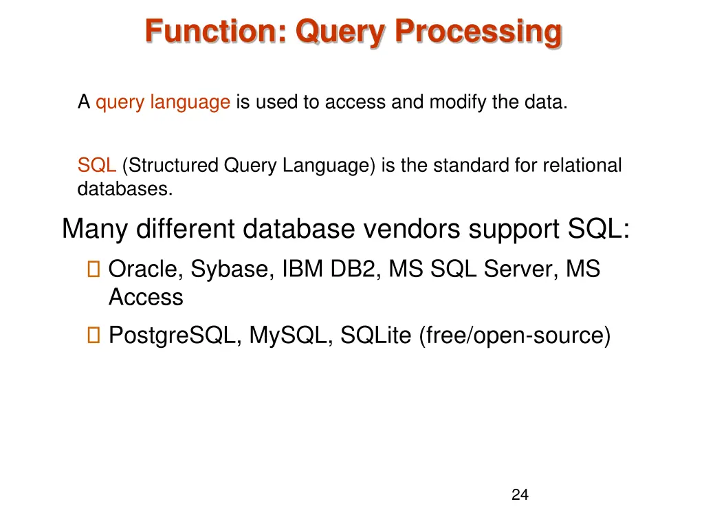 function query processing