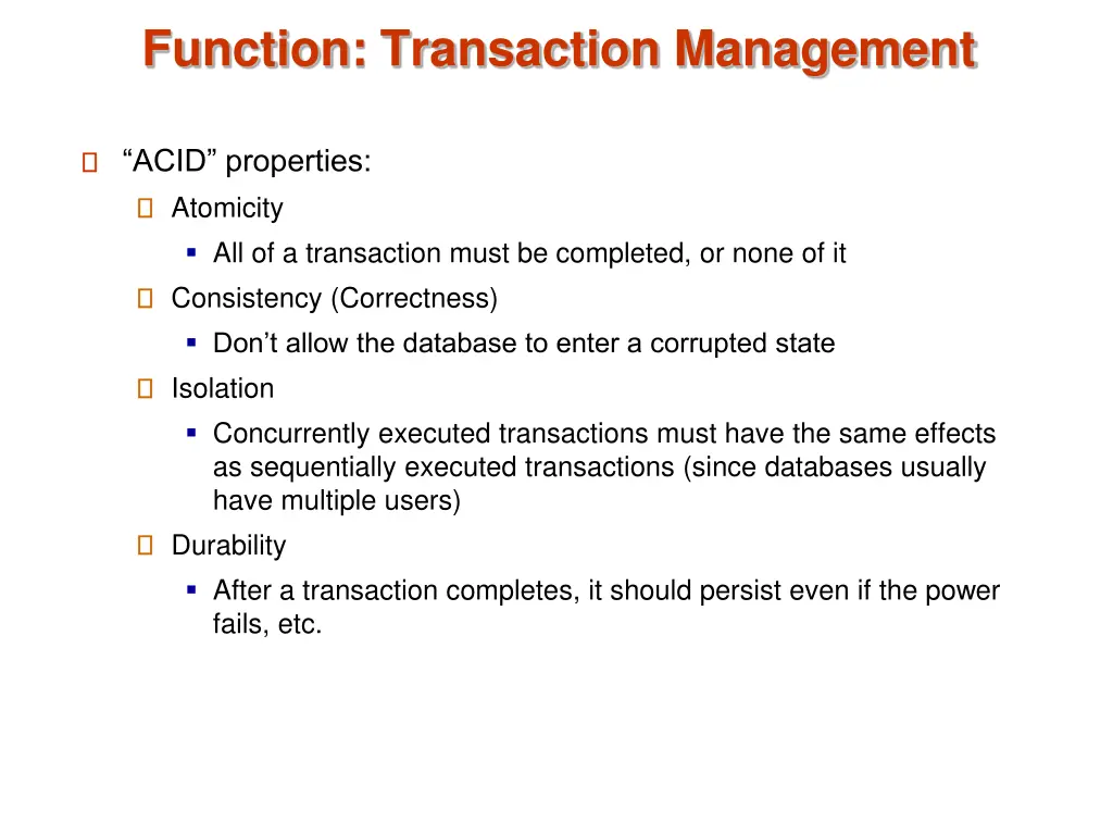 function transaction management