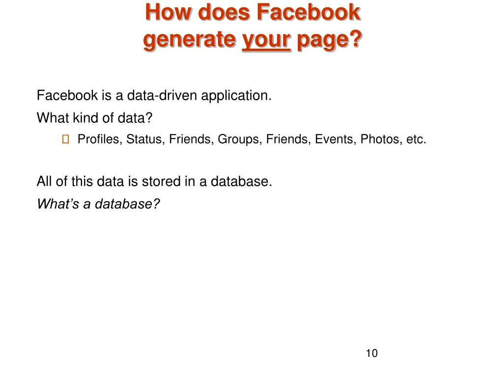 how does facebook generate your page
