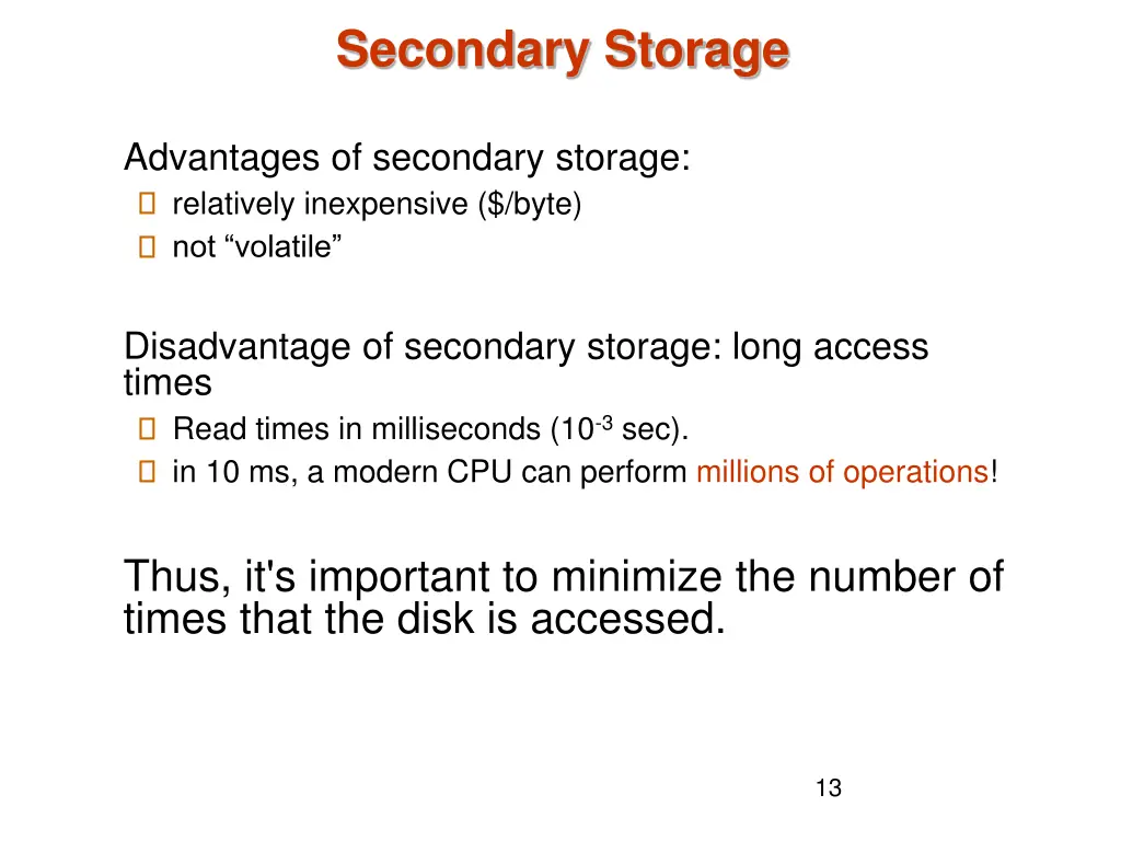 secondary storage
