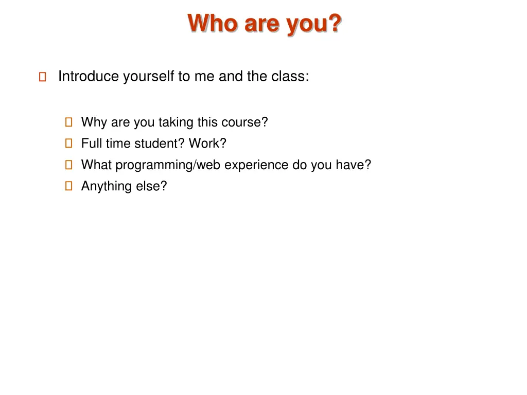 who are you