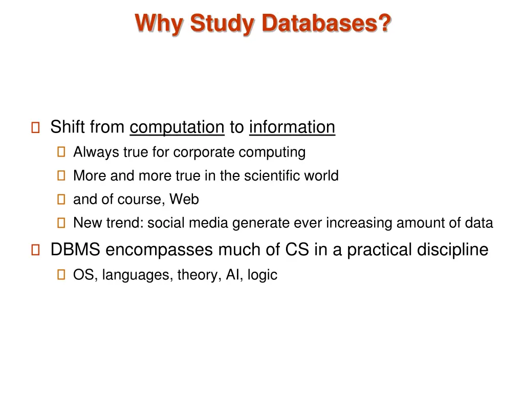 why study databases