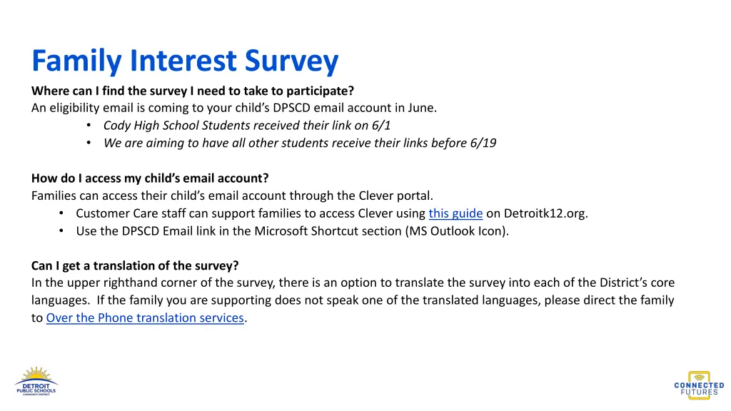 family interest survey where can i find