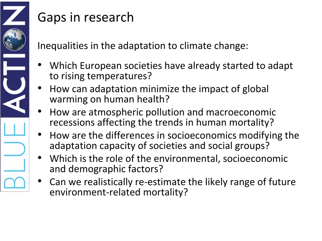 gaps in research