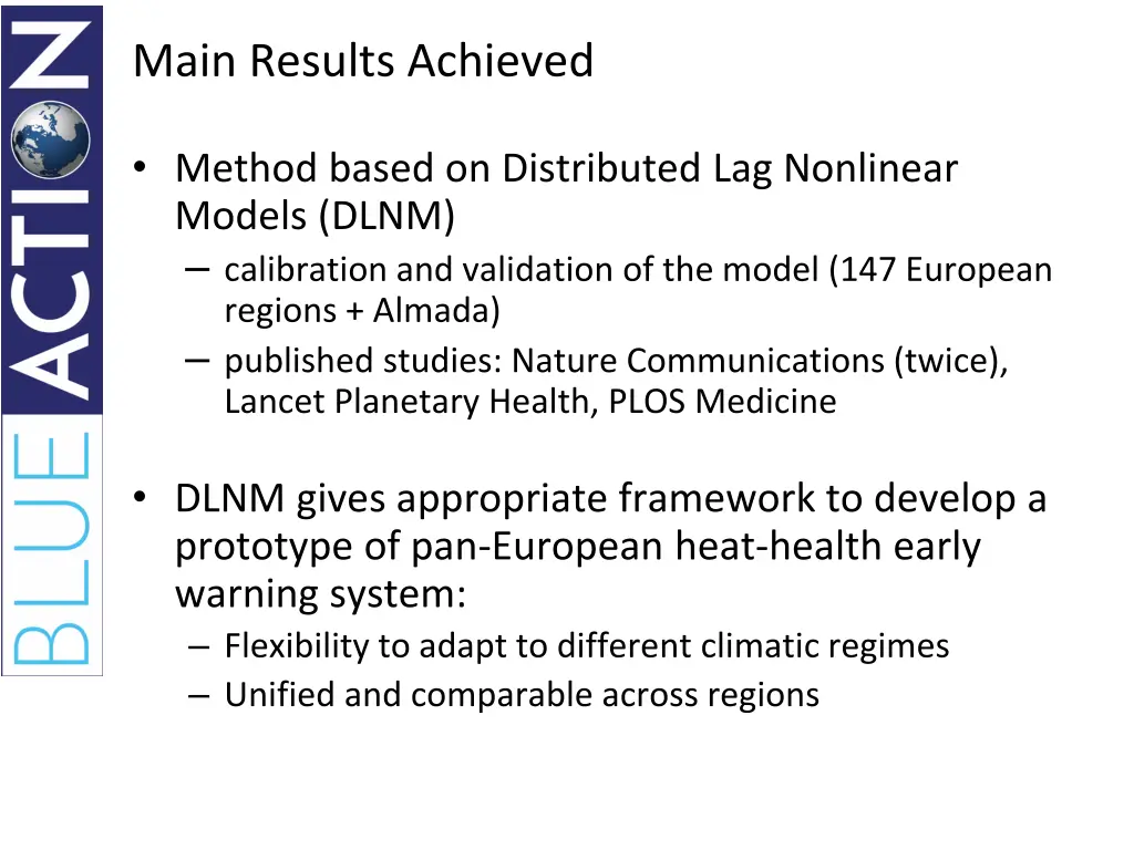 main results achieved