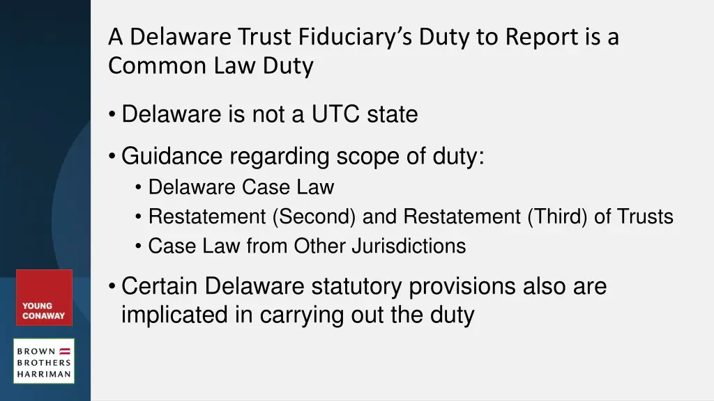 a delaware trust fiduciary s duty to report