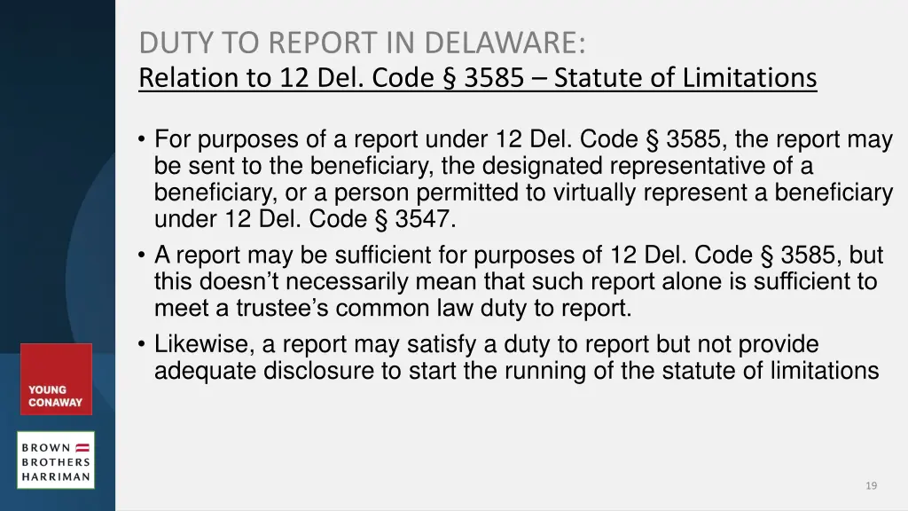 duty to report in delaware relation 1