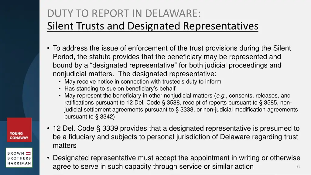 duty to report in delaware silent trusts 1