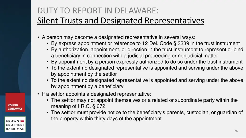 duty to report in delaware silent trusts 2