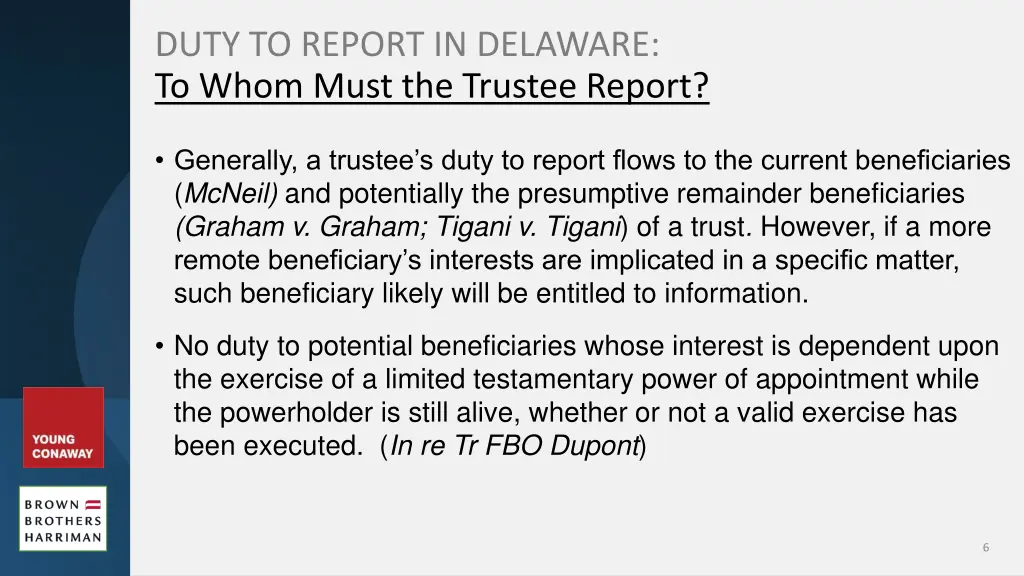 duty to report in delaware to whom must