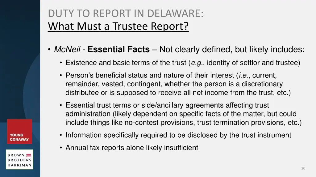 duty to report in delaware what must a trustee 1