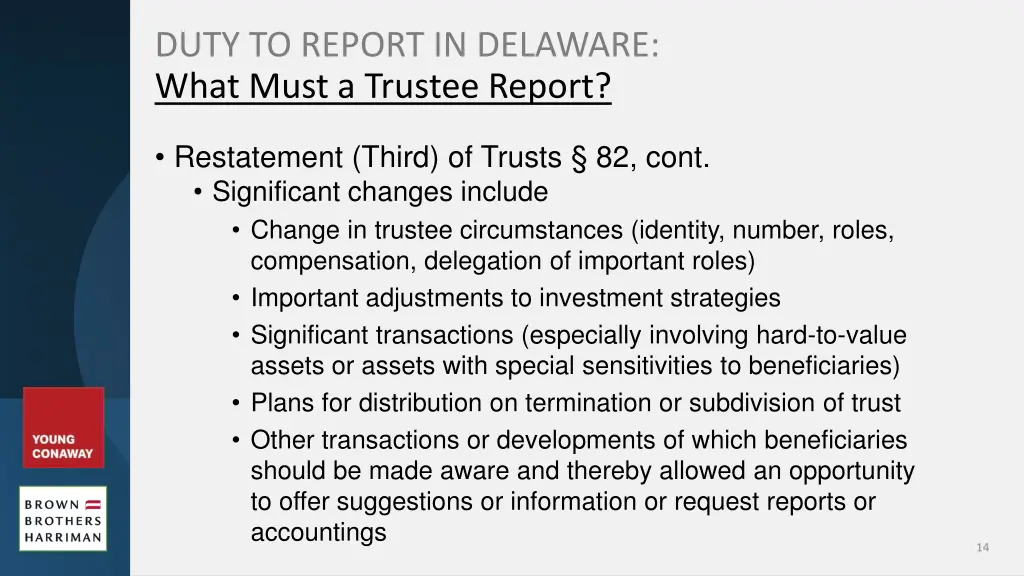 duty to report in delaware what must a trustee 5
