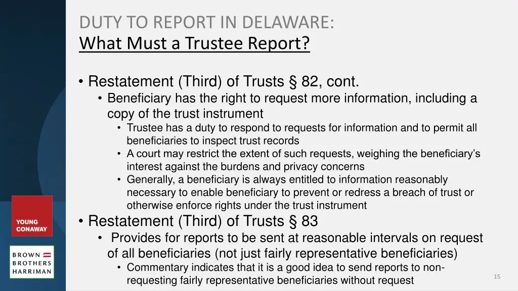duty to report in delaware what must a trustee 6