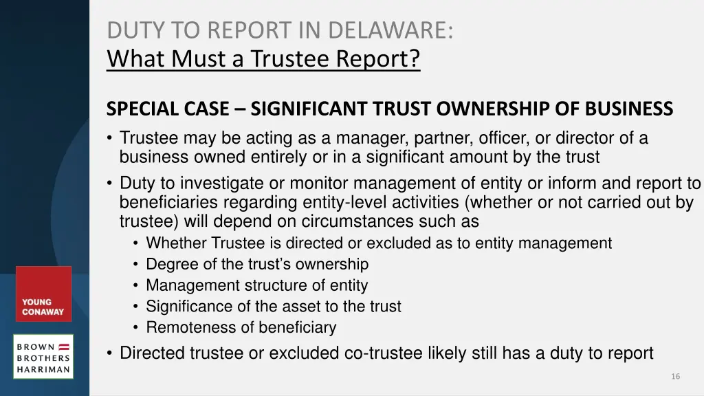 duty to report in delaware what must a trustee 7