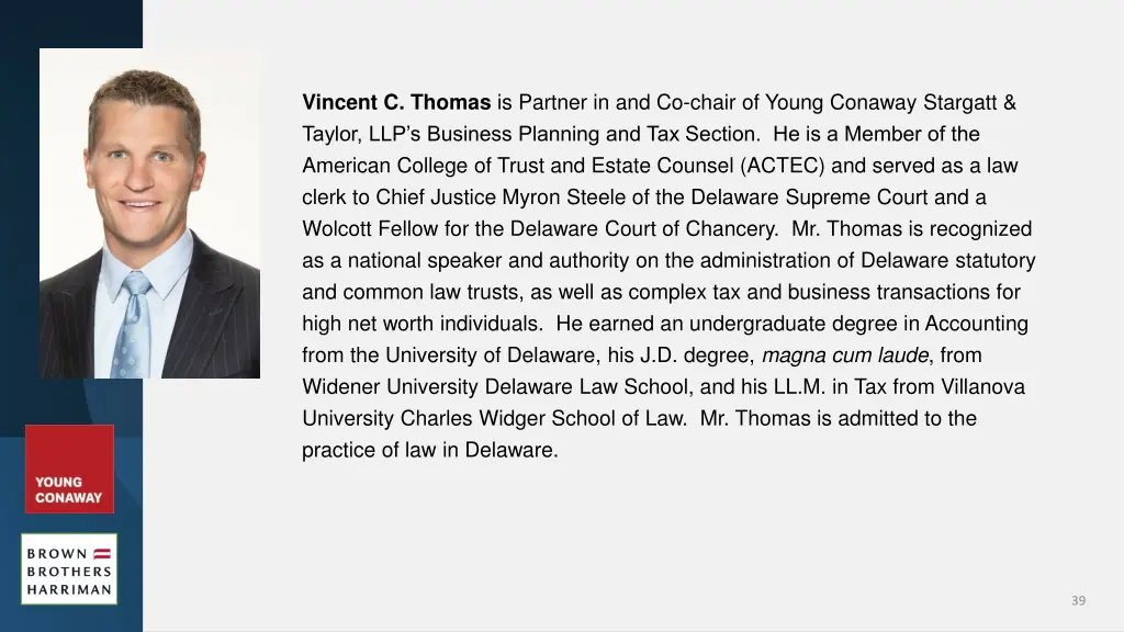 vincent c thomas is partner in and co chair