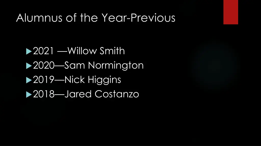 alumnus of the year previous