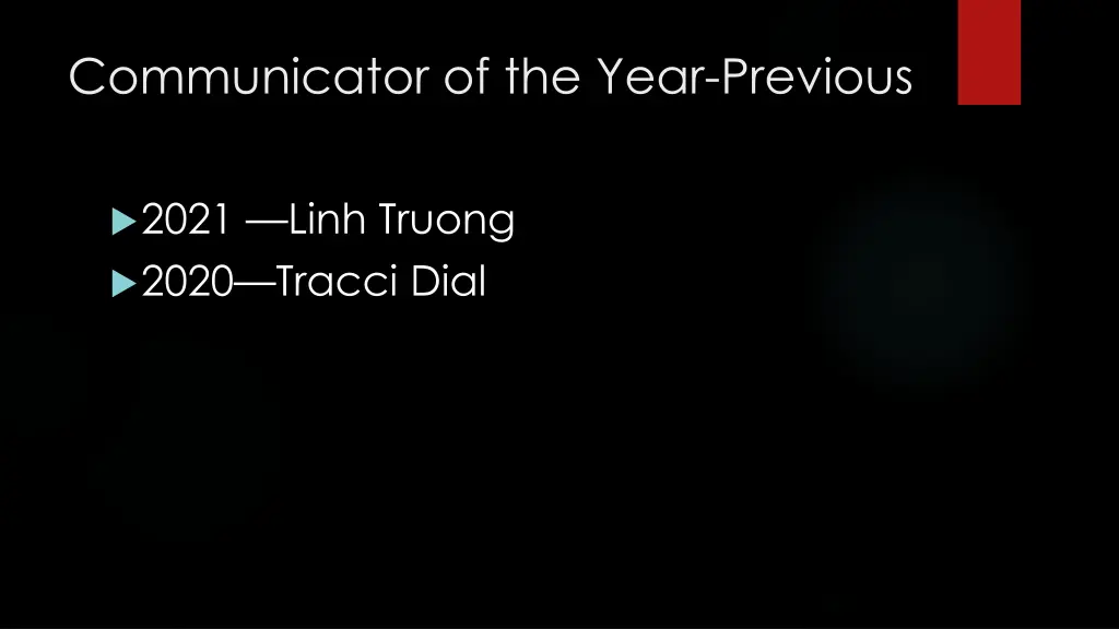 communicator of the year previous