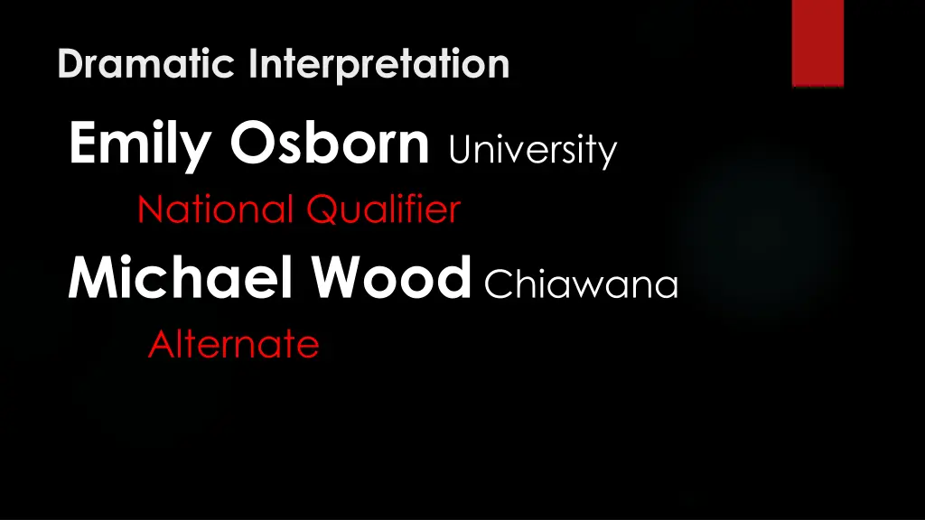 dramatic interpretation emily osborn university