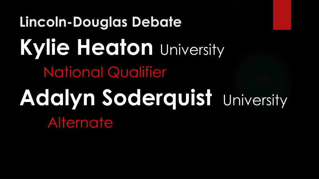 lincoln douglas debate kylie heaton university