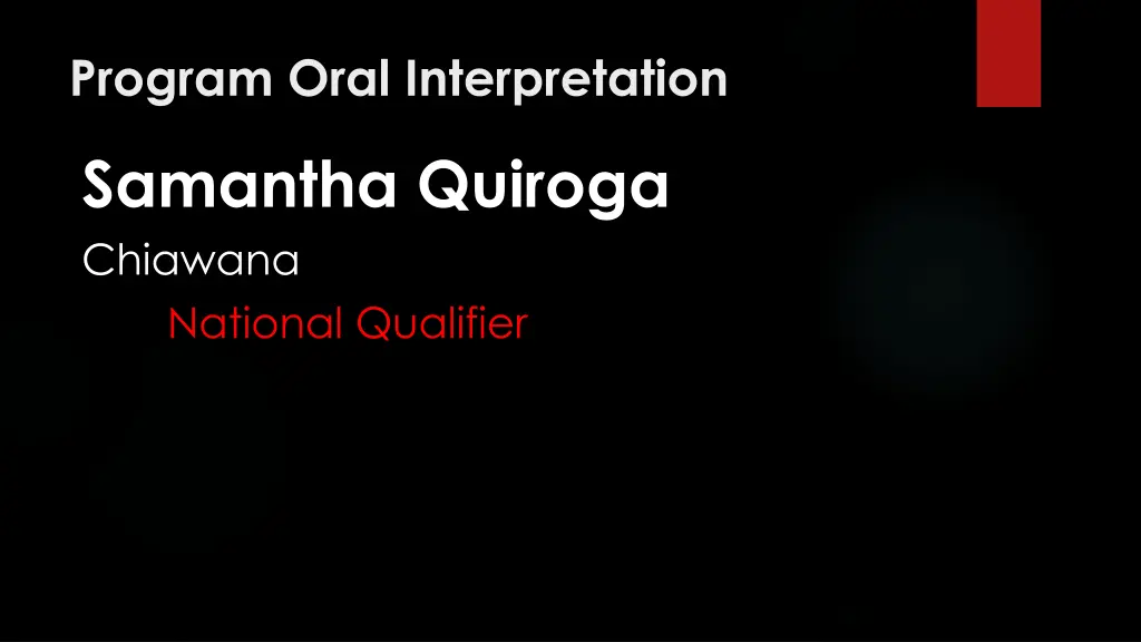 program oral interpretation