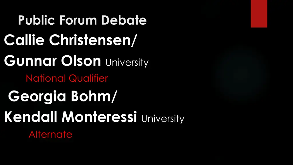 public forum debate callie christensen gunnar