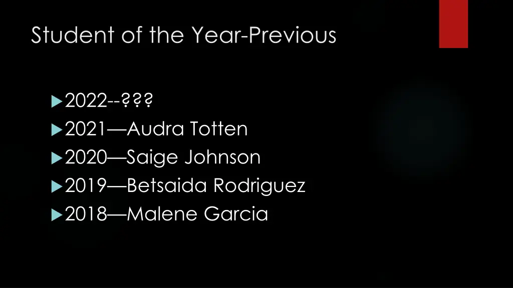 student of the year previous