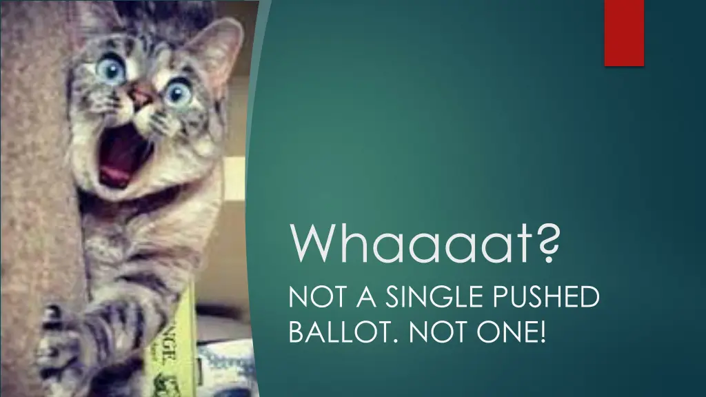whaaaat not a single pushed ballot not one