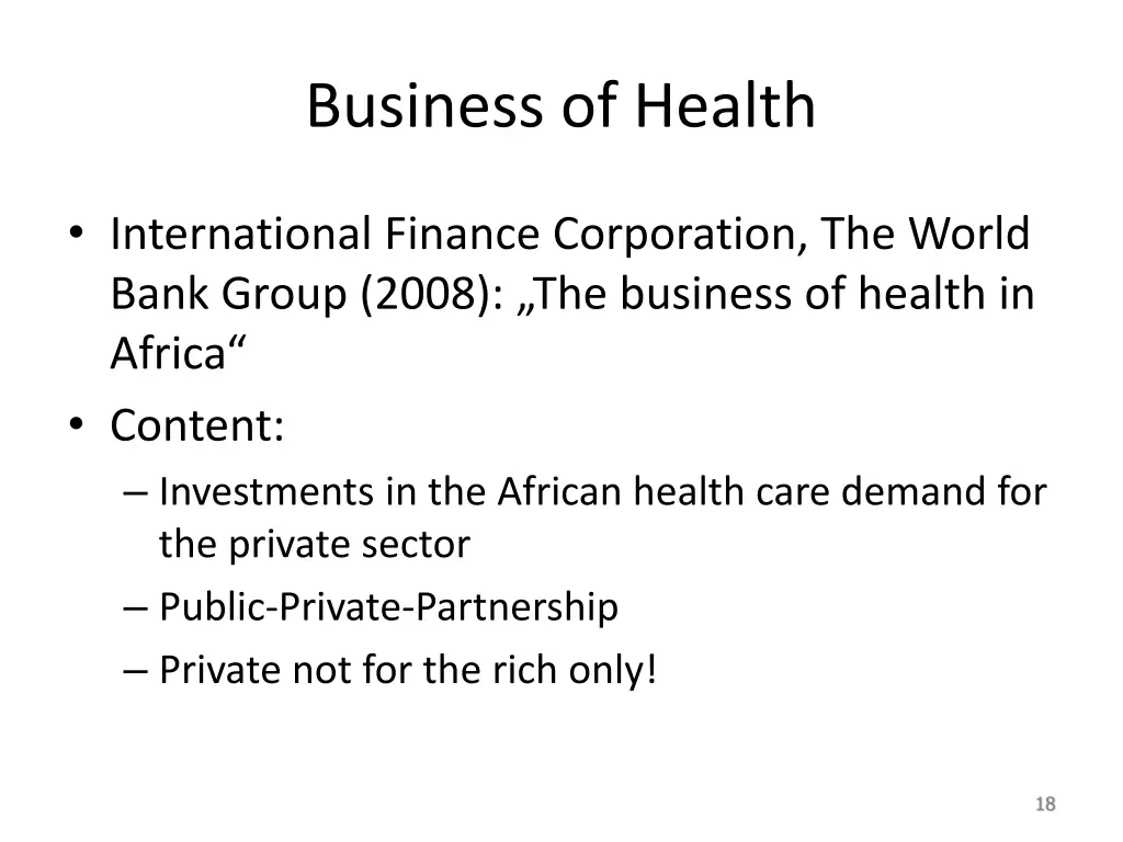business of health